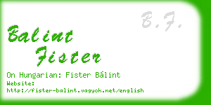 balint fister business card